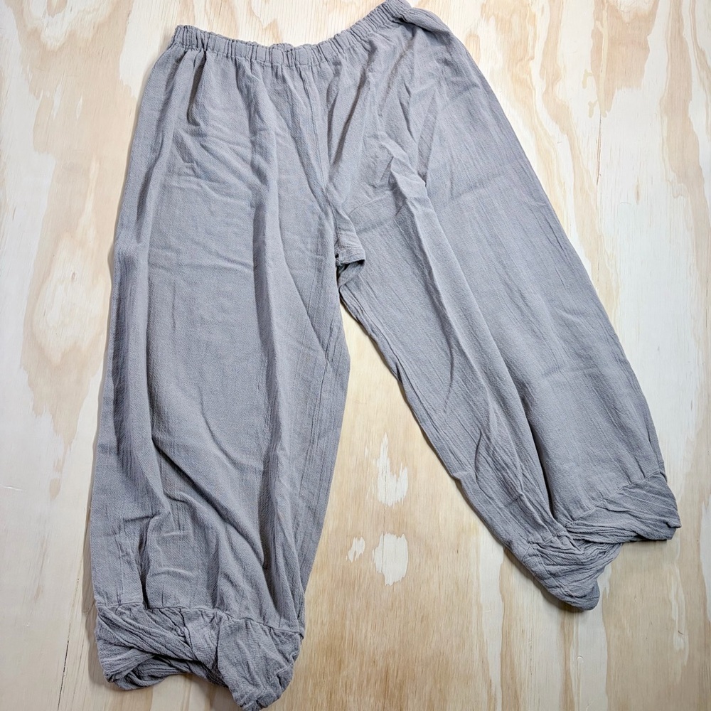 Oh My Gauze! Crystal Pants Taupe Size 2 L / XL Cotton Lagenlook